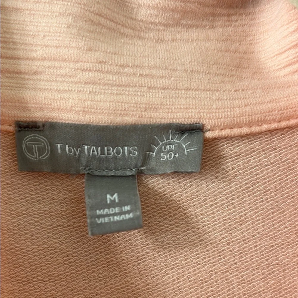 *Talbots Women's Pink Salmon Peach Zip Up Mock Neck Jacket Cover Up UPF 50+ - Picture 5 of 12
